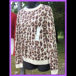 Leopard Print Sweater, sz M